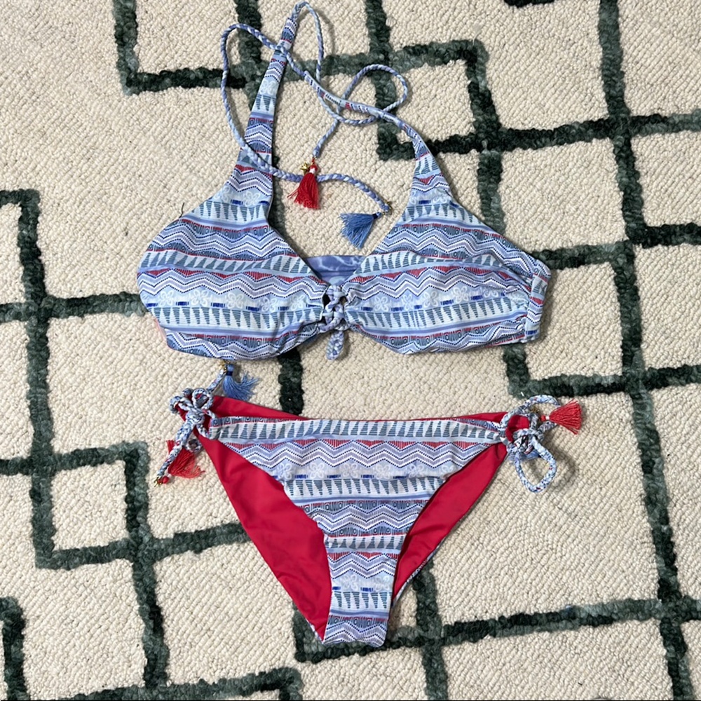 Victoria's Secret Blue and Red Reversible Bikini 4TH OF JULY BIKINI
